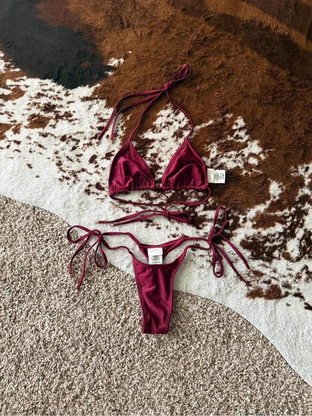 White Sands Swimwear Eve Triangle Bikini Top  and Hayman Thong Bikini Bottoms